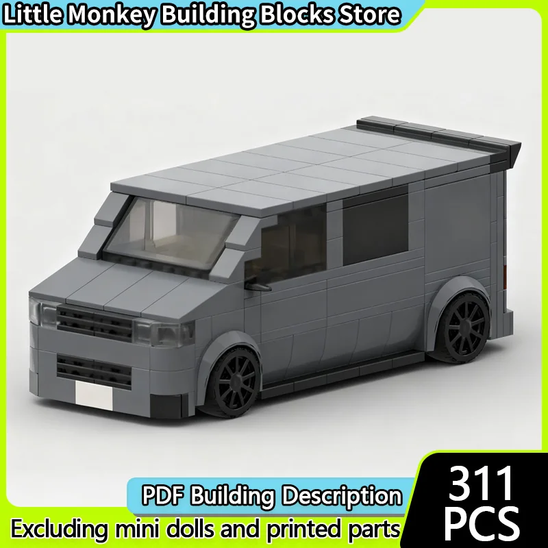 City Car Model MOC Building Bricks T5 Van-Type Multi-Functional Vehicle Modular Technology Children Holiday Gifts Assemble Toys