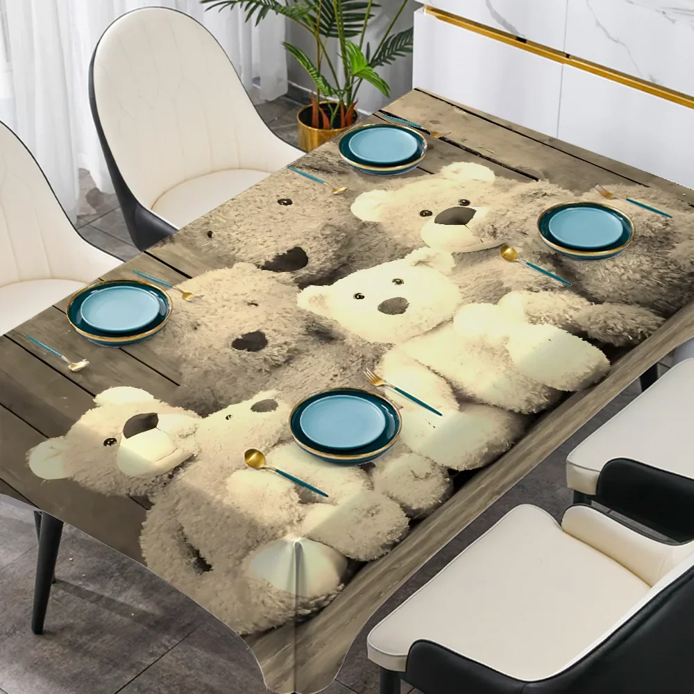 

Teddy Bear Table Cloth Tablecloth Kitchen, Wedding, Holiday Table Decoration Tablecloth, Outdoor Picnic Tablecloth