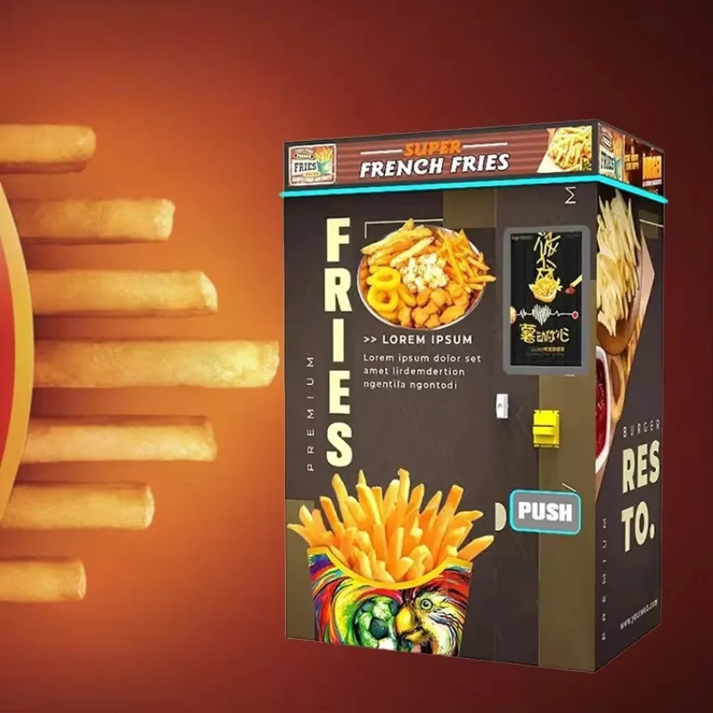 French Fries Vending Machine Robot Automatic French Fries Vending Machine Fry Chip or Chicken Auto Snacks Maker Vending Machine