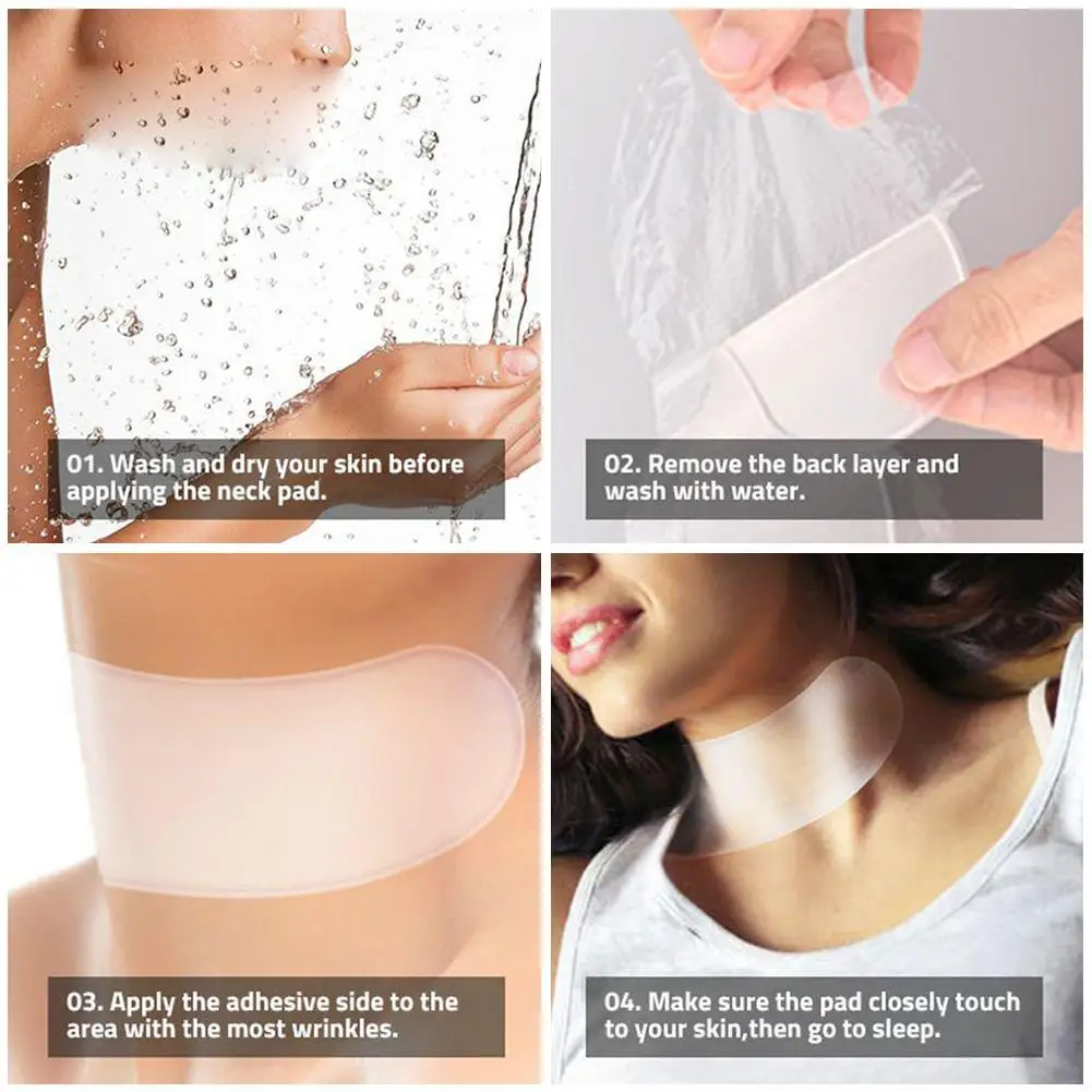 Silicone Anti Wrinkle Patches Transparent Chest Neck Lift Tapes Pads Reusable Chest Skin Wrinkle Remover Pad Stick 5pcs