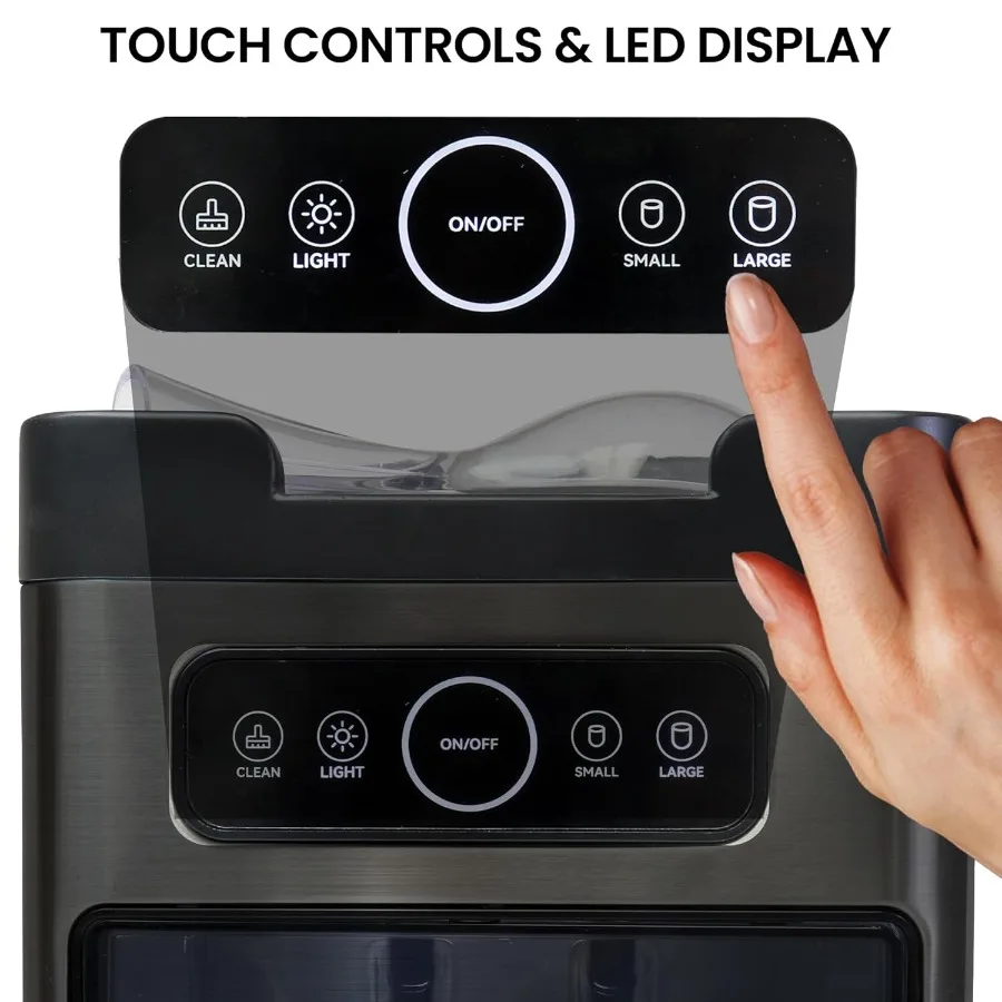 صانع الثلج ذو التحميل الأمامي من كينمور - بيليه هييلو ماكينا يخدم 9 مكعبات ثلج بيبل في 6 دقائق كتلة ثلج مقرمشة للمشروبات ذاتية التنظيف