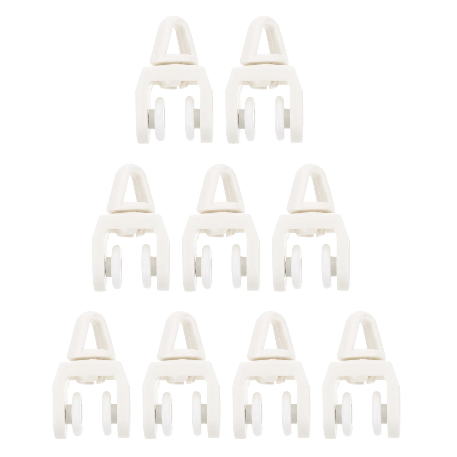 

50 Pcs Curtain Track Pulley Glider Silent Rolling Hooks Heavy Duty Drapes Window Rollers Shower Valances