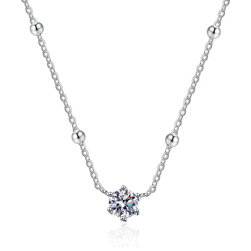 Collier à six griffes pour femme, argent regardé S925, platine PT950D, moissanite, diamant, gypsophile, haute qualité, mode de luxe