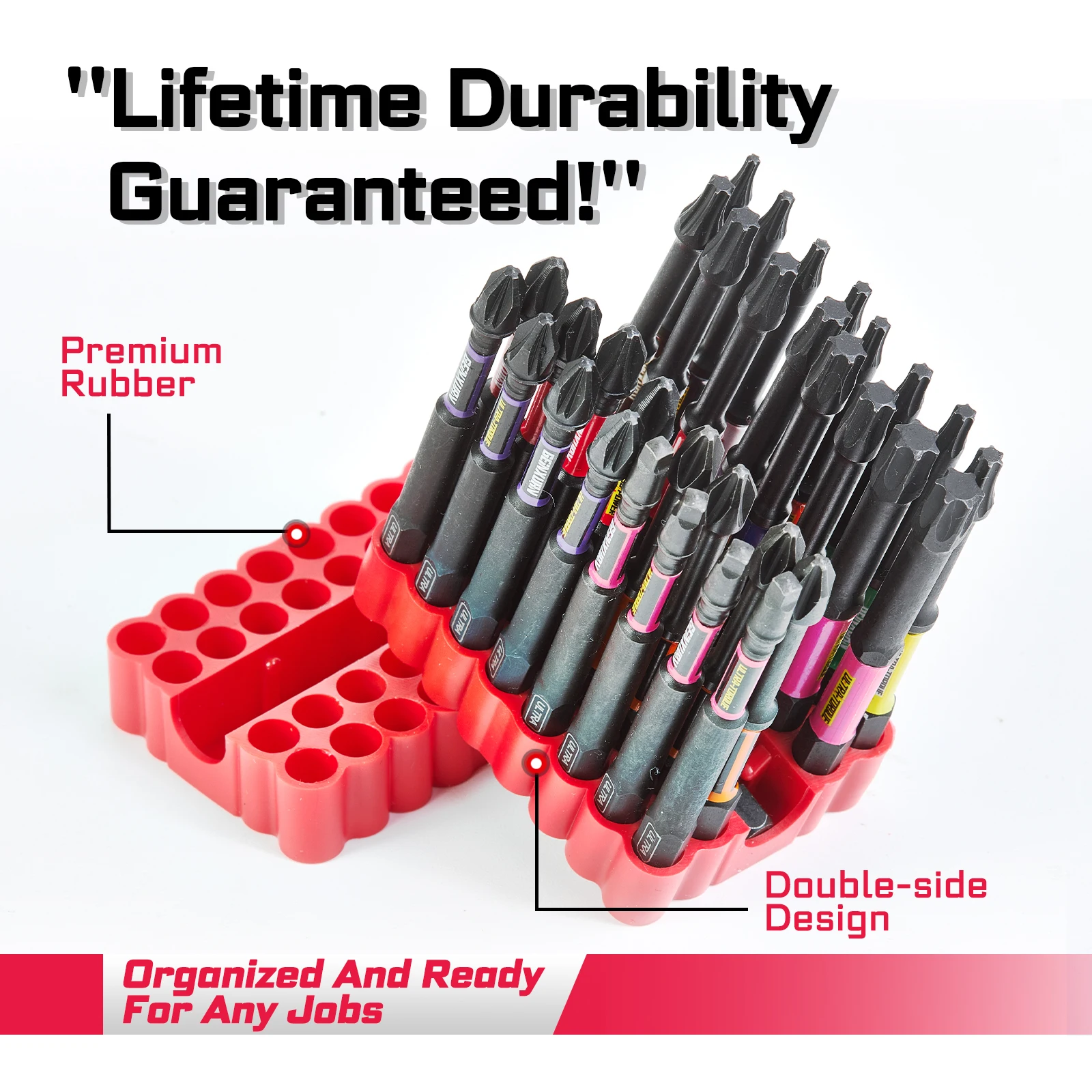 Geinxurn 33PCS Impact Screwdriver Bits Set, 3” Magnetic （Phillips/Square/Torx)S2 Steel Bits with Bit Holder & Soft Base