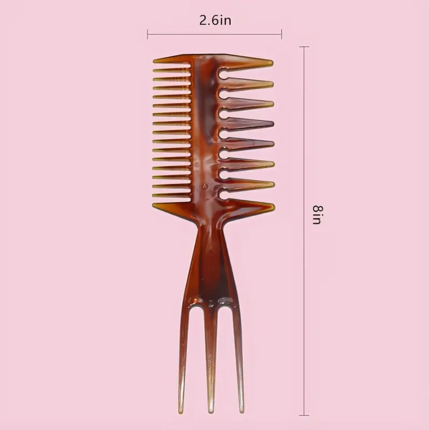 Pettine per capelli in plastica a forma di osso a coda di pesce 3 in 1 a doppio lato - Strumento super styler per una struttura perfetta dei capelli
