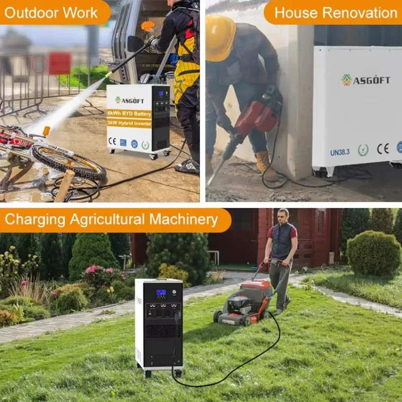 6kwh ao ar livre tudo em um ess armazenamento de energia doméstica 3kw inversor híbrido sistema solar lifepo4 estação de energia portátil bateria solar