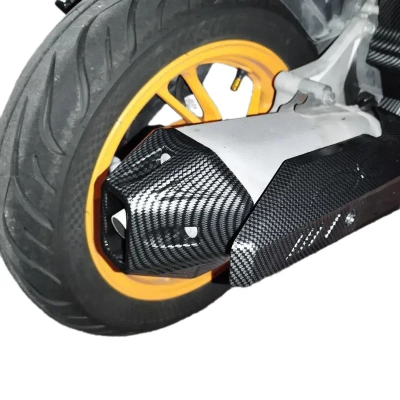 오토바이 배기 가드 보호대 광택 탄소 섬유 블랙 머플러 배기 파이프 팁 커버 액세서리