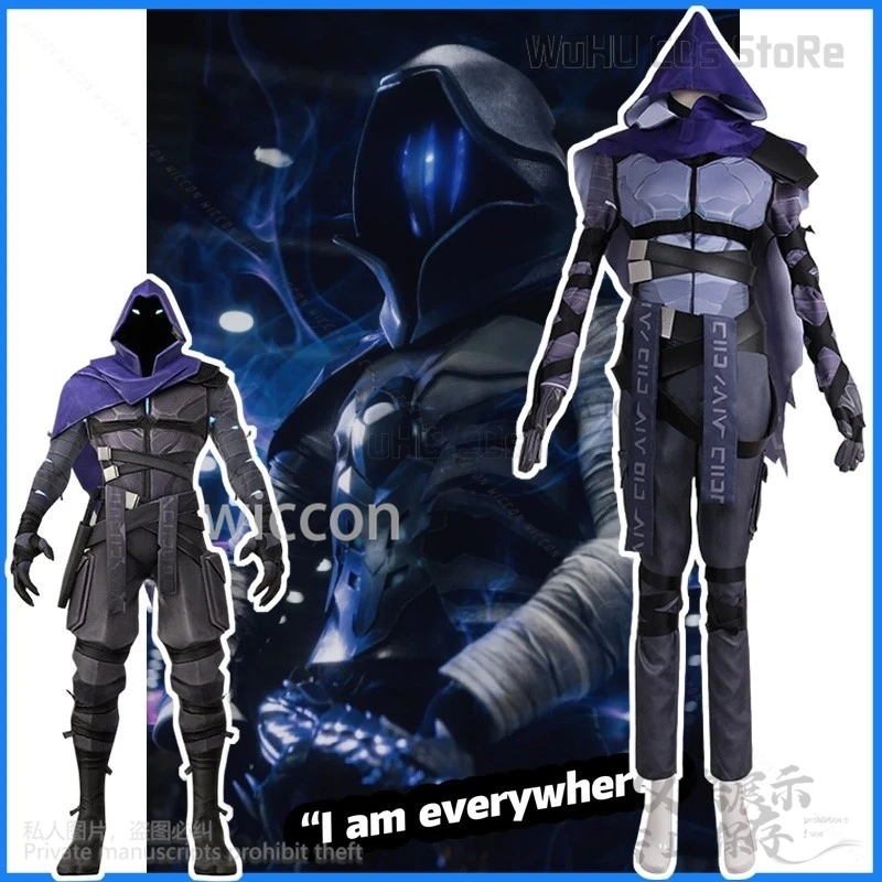 Game Valorant Cosplay Omen Costume Halloween Christmas Carnival Suit For Adult Man Woman Fancy Outfits Clothes Customized