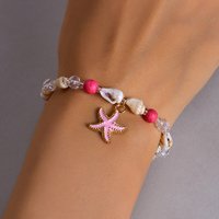 Bohemian Beach Sea Shell Conch Starfish Bracelet For Women Girl Fashion Adjustable Beaded Bangles Summer Party Jewelry Gifts