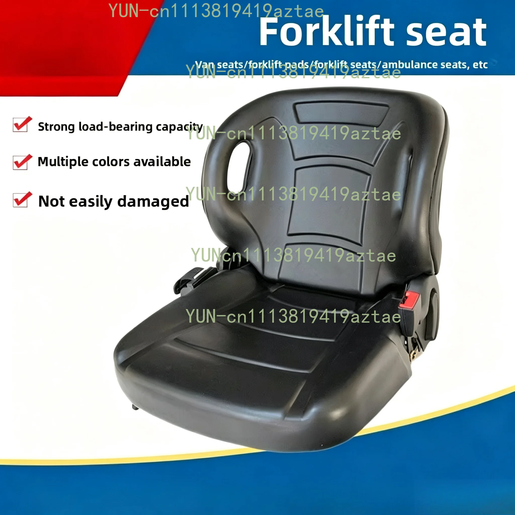 Universal Forklift Seat  Wide Comfortable Suspension Seat with Armrest Slide Rail for Construction Farm Machinery