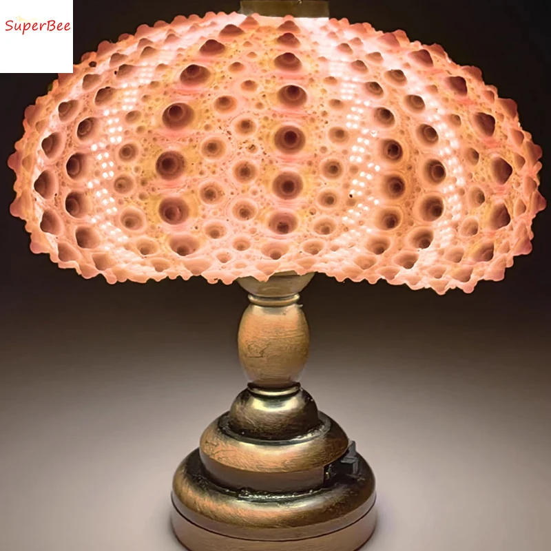 Dollhouse Mini Fashion Simulation Can Be Bright Sea Urchin Shell Lamp for Miniature Furniture Decoration Accessories Toys