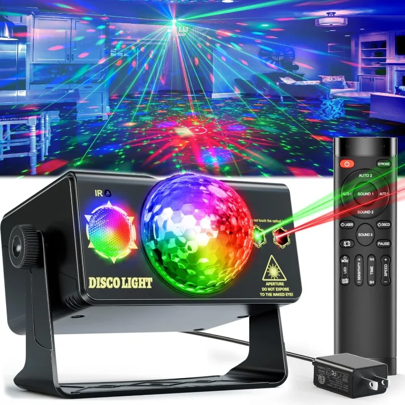 

Вечерние огни Disco Ball Light Dj Disco Lights Светодиодные сценические стробоскопы Проектор Звуковая активация с дистанционным управлением для вечеринок