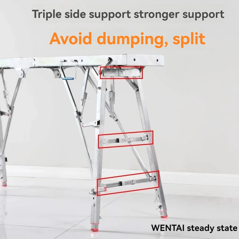 Tangga platform perancah, bangku, dan dempul dekorasi interior tugas berat yang sangat tebal dan dapat dilipat serta mudah diangkat