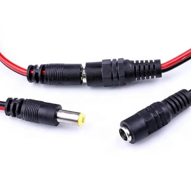 10pcs 5.5*2.1 mm Male Female Plug 12V Dc Power Pigtail Cable Jack for Cctv Camera Connector Tail Extension 12V DC Wire