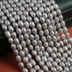 Gray Pearl Beads Rice-shaped Natural Freshwater Pearl Spacer Beads for Jewelry Making Supplies DIY Necklace Bracelet Accessories