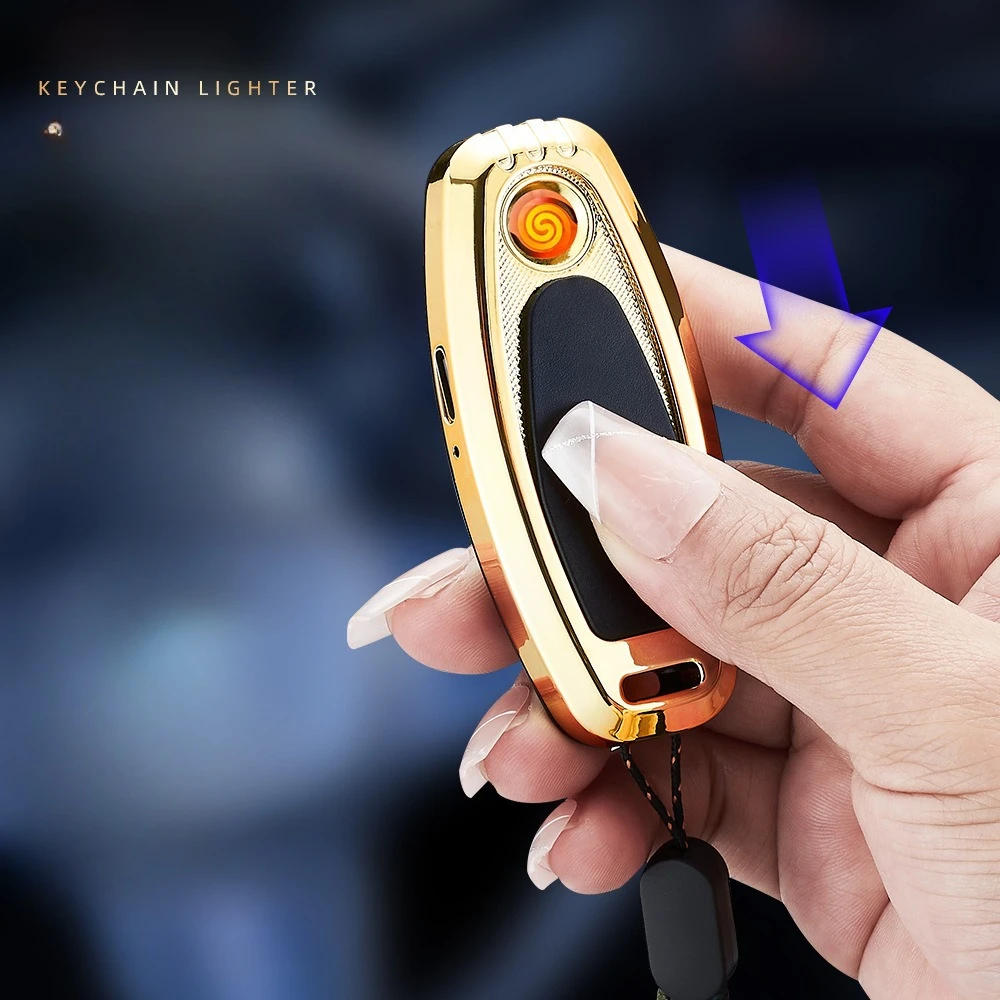 Mini Mute Tungsten Cigarette Lighter, Charging Lighter, Stylish Portable Keychain, Personalized Gift
