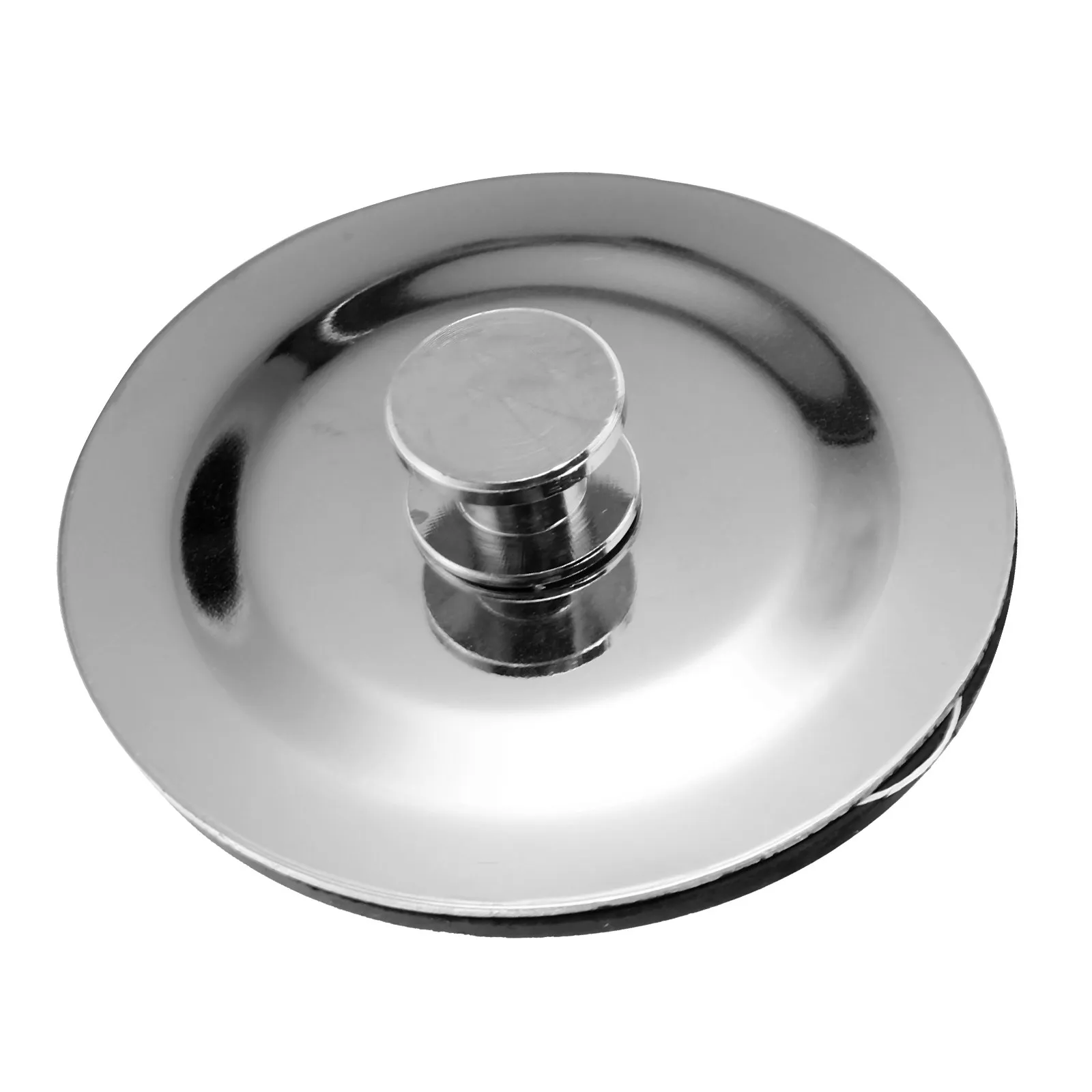 

Stainless Steel Tub Drain Stopper Black Rubber Seal Flat Cover Bathtub Plug Bathroom Drain Stopper Hair Catcher for Home Kitchen