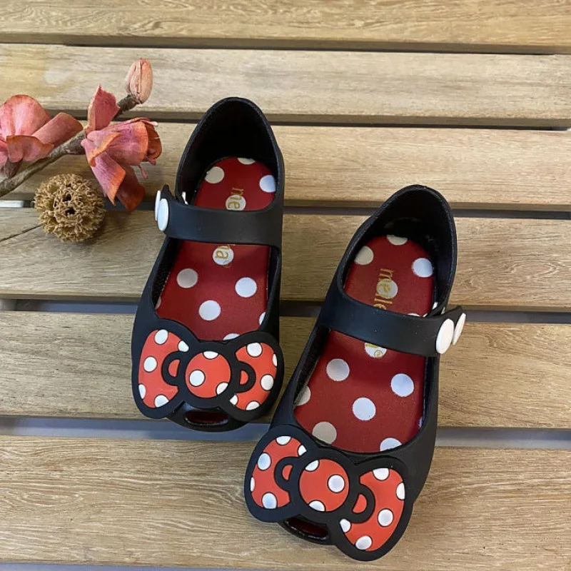 

Kids'Casual Shoes Sandals Solid Color PVC Summer Flat Shoes For Girls Breathable Anti-slip Beach shoes Black Red Size 21-31