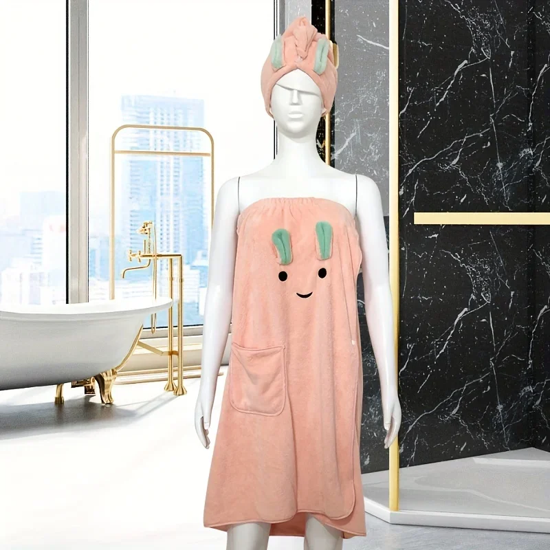 Супермягкий современный набор полотенец, 1 впитывающее полотенце для сушки волос + 1 носимое банное полотенце, принадлежности для ванной комнаты, принадлежности