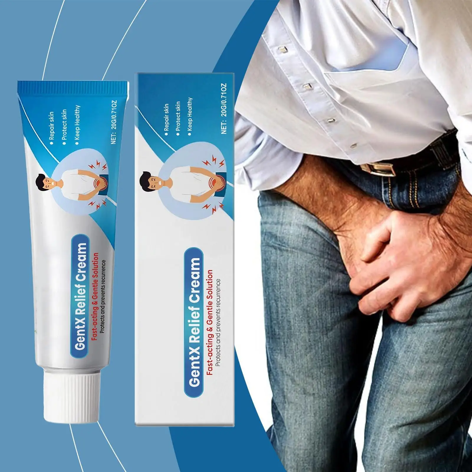20g Itch Cream Gentle Moisturizing Body Repair Lotion Lightweight Topical Rub for Post-Shave, Sports, Gym, Outdoor, Home & Trave