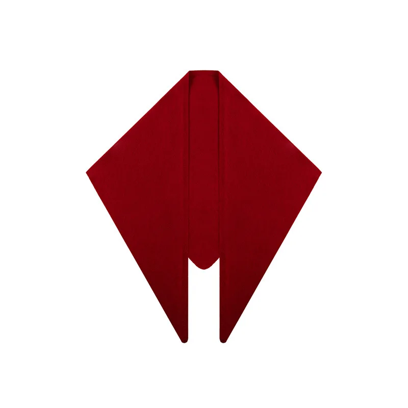 وشاح مثلث محبوك من الصوف بلون سادة