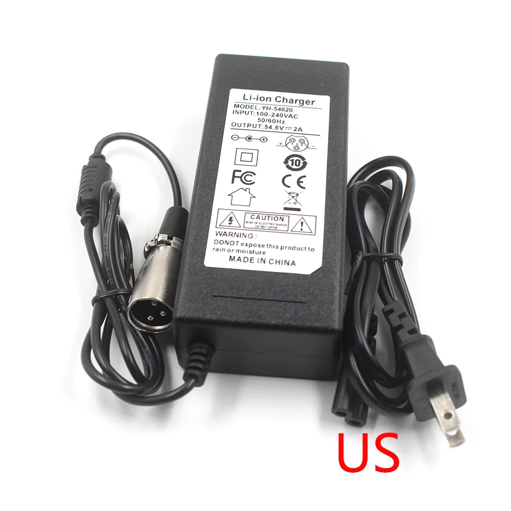 54.6V 2A Li ion Battery charger for 48V  13S li-ion Battery  DC Socket/connector  charger XLR 3P