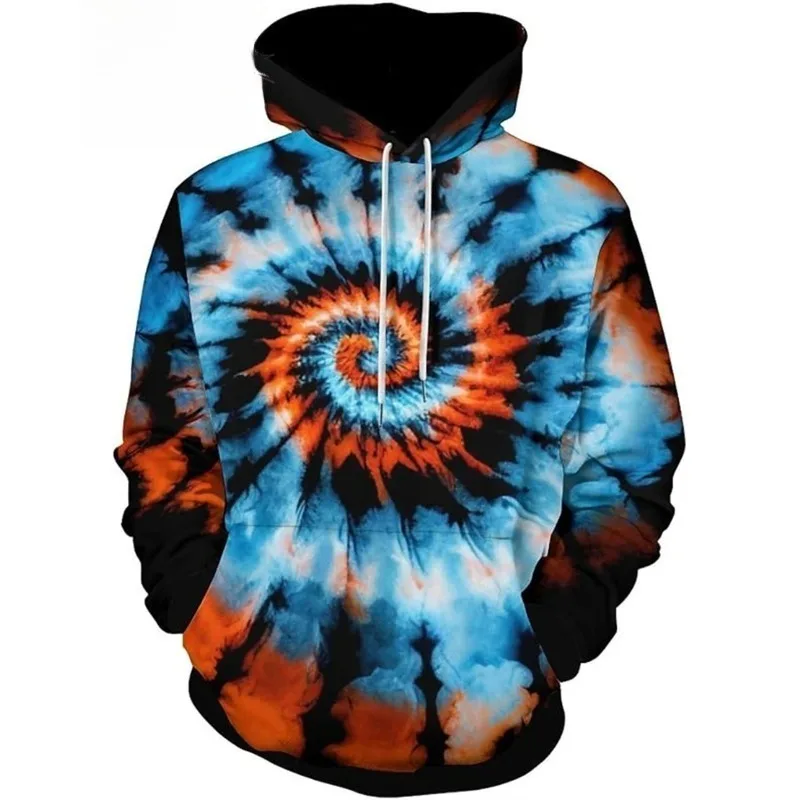 

2025 Fashion 3D Printing Tie Dyeing Pattern Hoodie Men's Autumn Long Sleeve Women's Y2k Hoodie Casual Oversized Top
