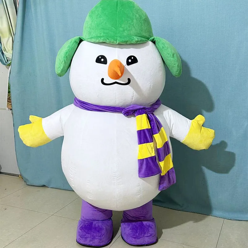 

Giant Cute Fat Snowman Inflatable Mascot Costume Anime Adults Wearing Walking Clothes Halloween Christmas Fancy Party Outfits