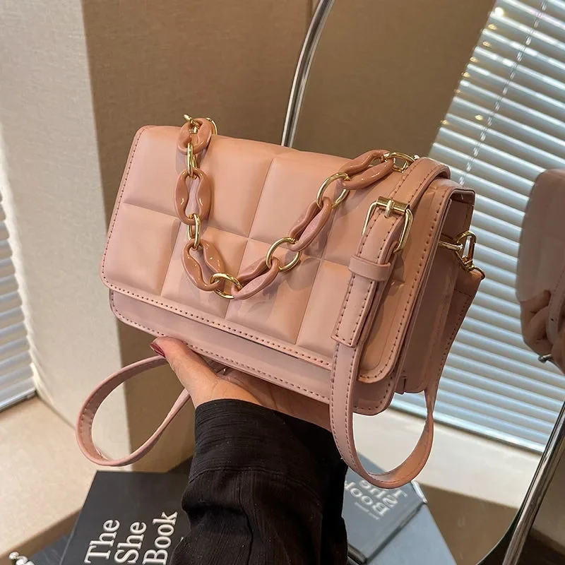 

Women 2025 New Niche Design Solid Color Wallet Exquisite Simple Versatile Cross-body Handbag Small Square Shoulder Bag Mochila