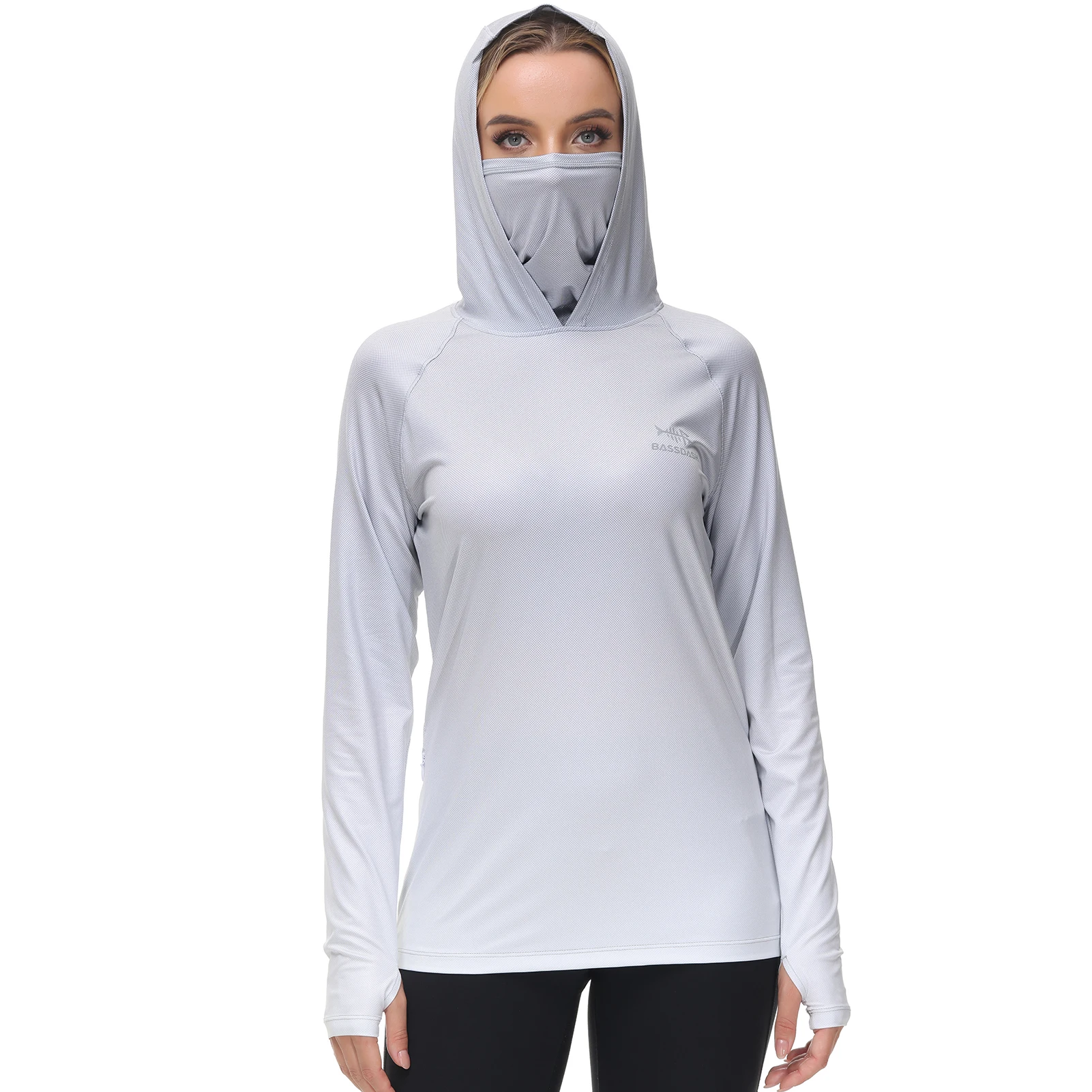 Bassdash Women Fishing Hoodie UPF 50+ Shirt With Face Mask Thumb Holes Hiking Biking Casual Wear Keep Dry Breathable FS23W