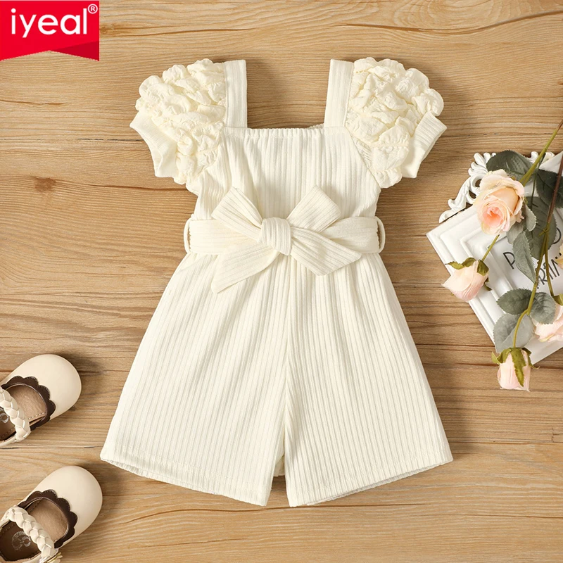IYEAL 2025 Summer Baby Girl Thin Jumpsuit Newborn Baby Girl Cotton Romper White Fashion Sunsuit