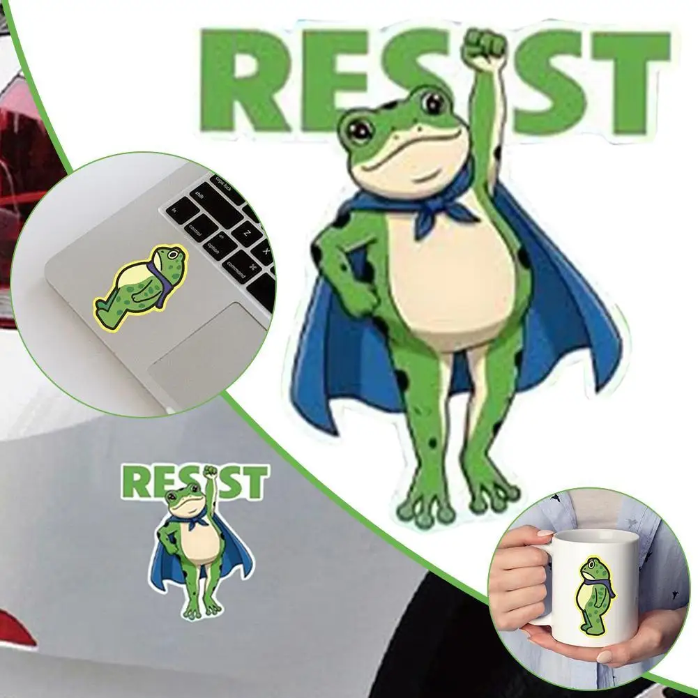 

Little Green Frog Reflective Car Sticker Cute And Funny Personality Middle Finger Gesture Motorcycle Wall Waterproof Sticker