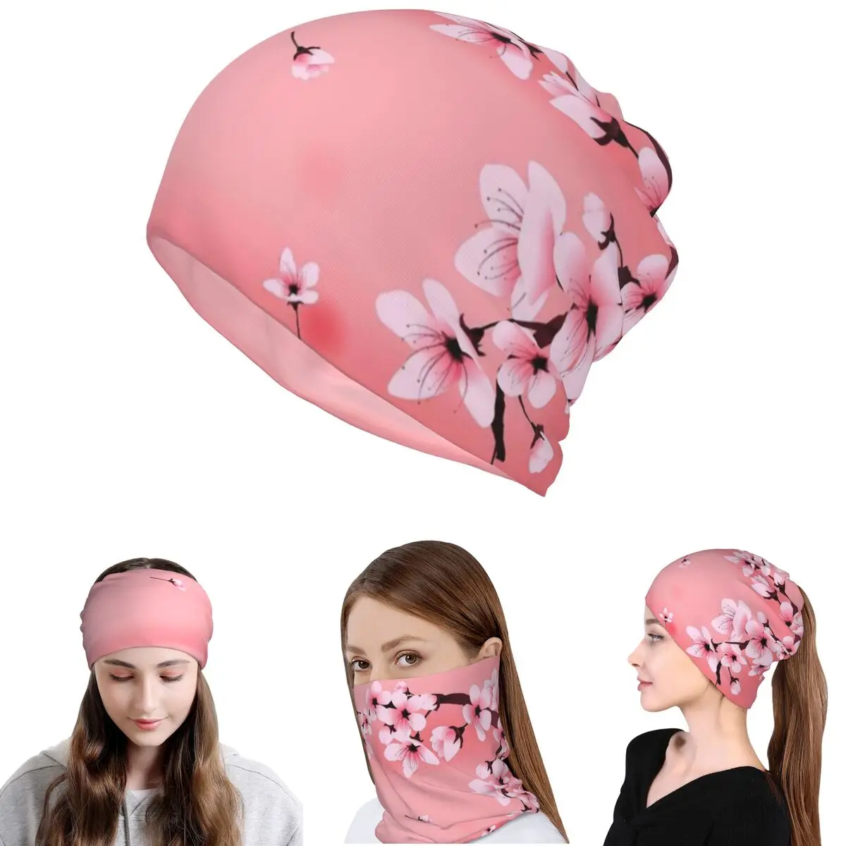 

Sakura Tree Cherry Blossom Floral Flower Bandana Neck Cover Face Scarf Multi-use Cycling Scarf Beanies Hat Unisex Adult Washable