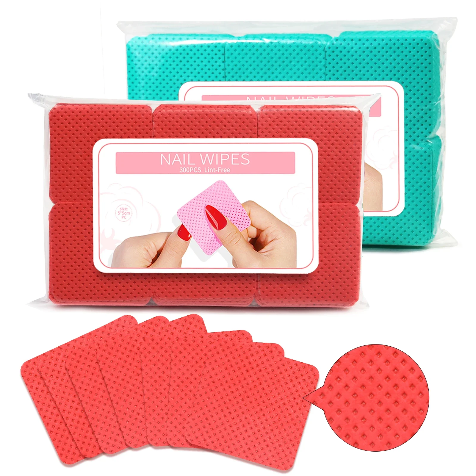 Misscheering Nail Polish Remover Wipes Nail Cleaning Pads, Non Woven Nail Pads for Women Girl Beauty Salon Nail Art Tool