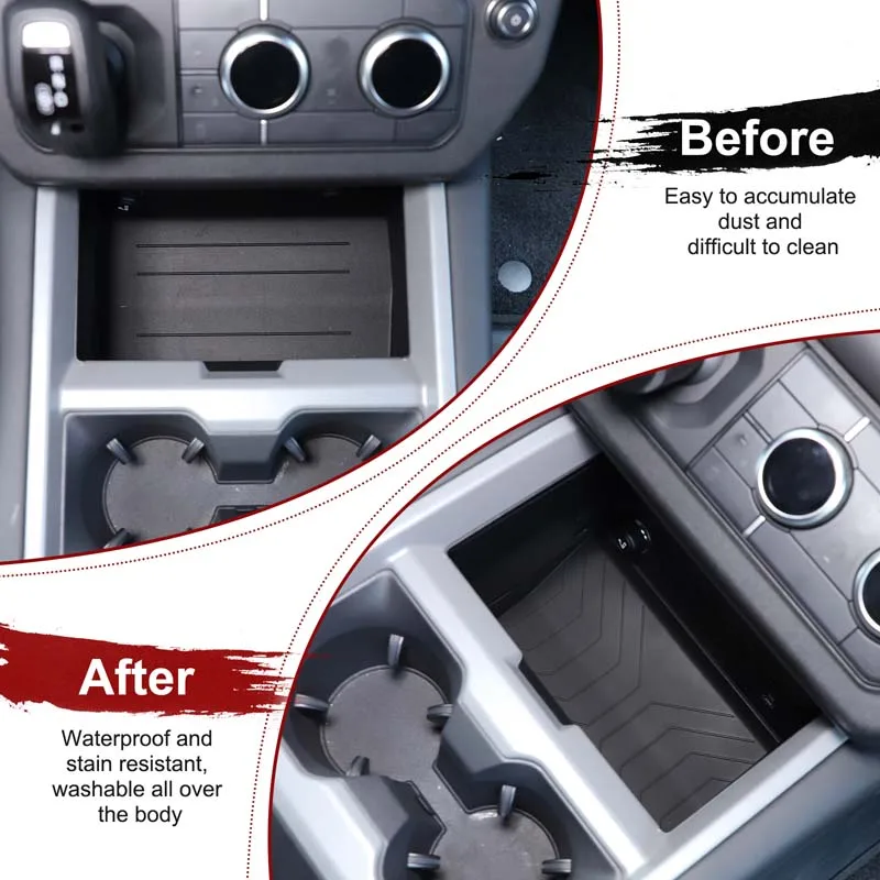 For Land Rover Defender 90 110 130 2025 Silicone Black Car Center Control Lower Storage Box Trim Interior Car Accessories