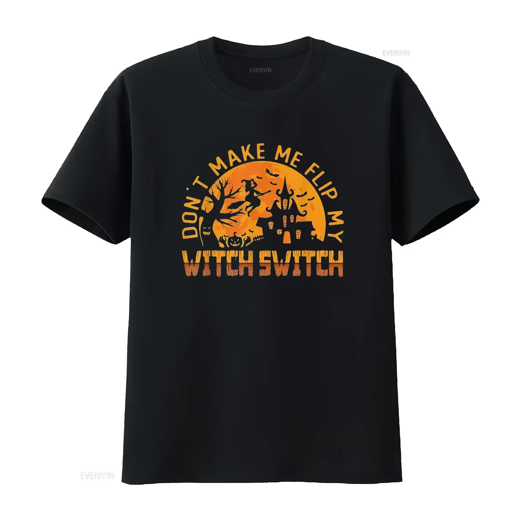 Don t Make Me Flip My Witch Switch Halloween Womens Shirt Black Medium vintage Washed graphic Stylish Stretched fashion