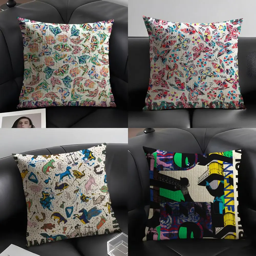 Funda de almohada Bimba y Lola, fundas de cojín de lino para sofá decorativo, fundas de almohadas para el hogar, fundas de almohadas para silla de coche