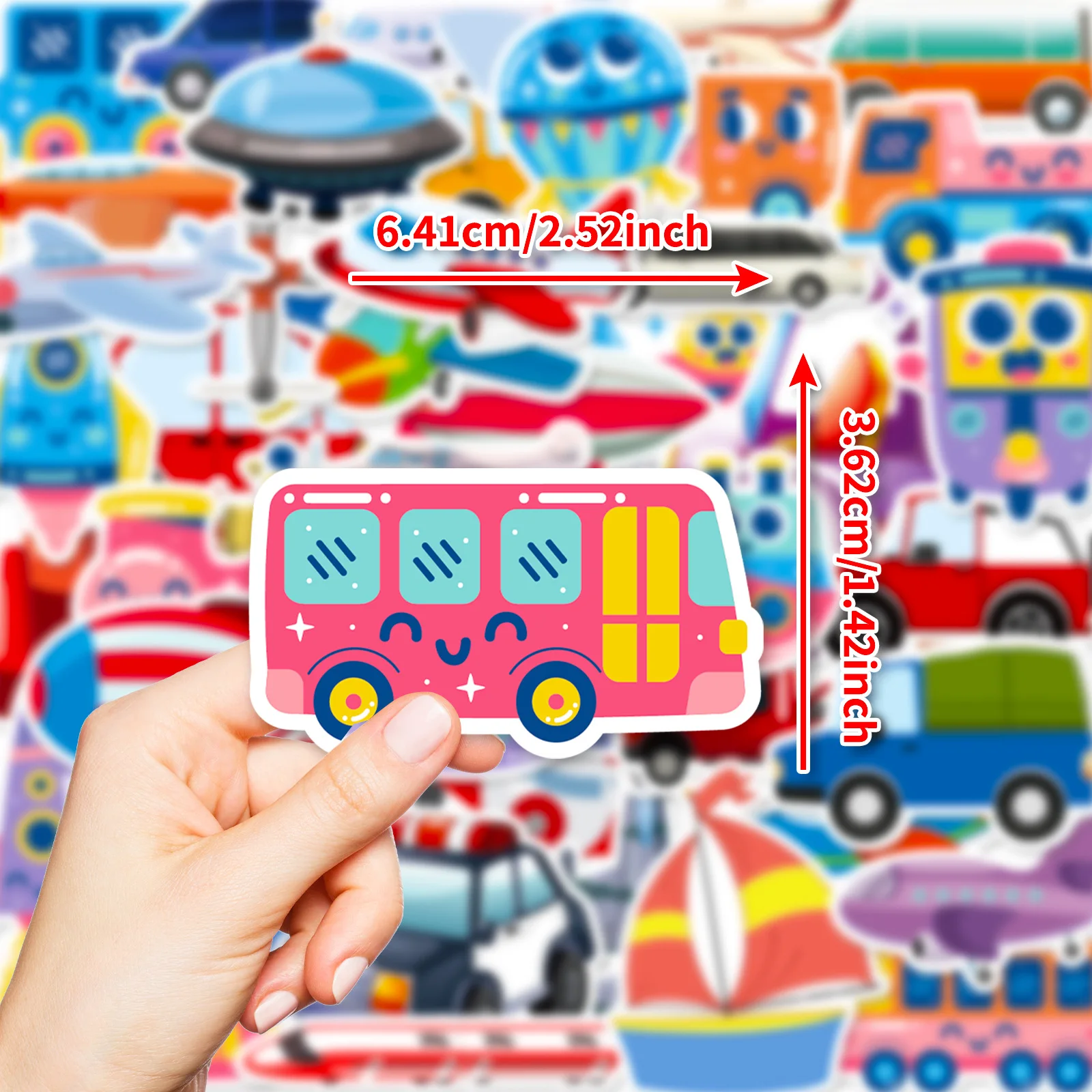 

10/30/50PCS Cartoon Transportation Plane Ship Rocket Car Sticker Cute Graffiti Decal Kids Toy DIY Laptop Phone Case Water Cup