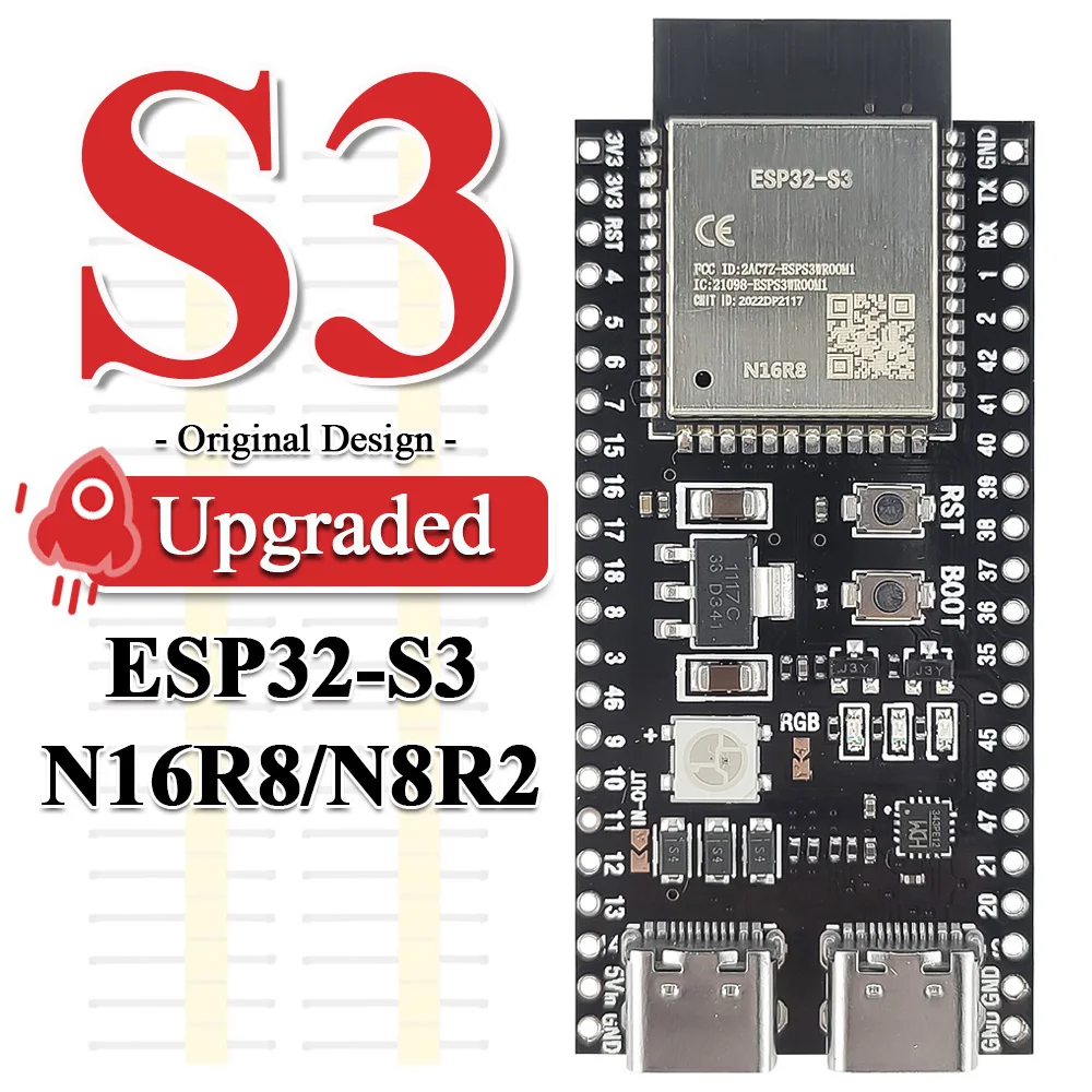 Original ESP32 S3 Development Board 2.4G Wifi BT Module BLE5.0 ESP32-S3-1 N8R2 N16R8 44Pin Type-C 8M PSRAM