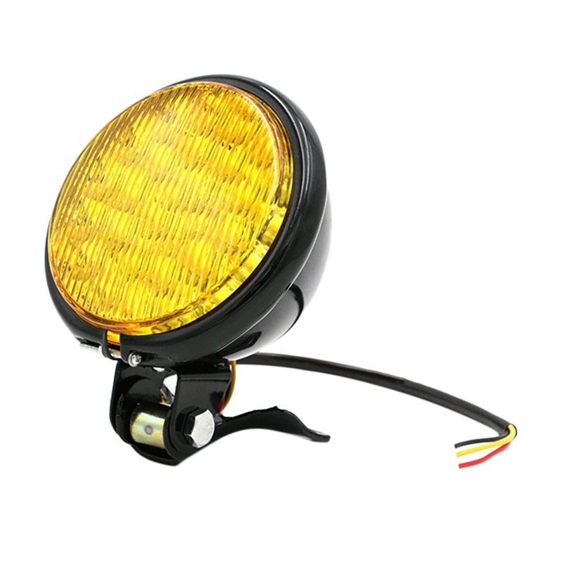 35W Motorcycle LED Headlight Universal Motorbike Retro Headlight DC 12V Scooter Round Spotlight Front Lights