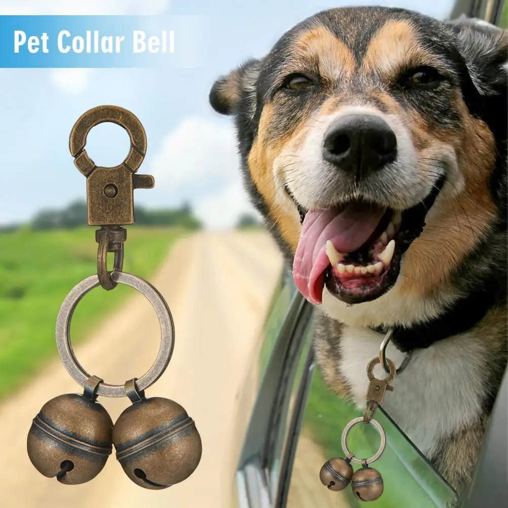 Pet Location Tracking Collar Bell Extra Loud Pet Tracking Copper Bells with Lobster Clip Pet Hanging Ring Bell Accessories