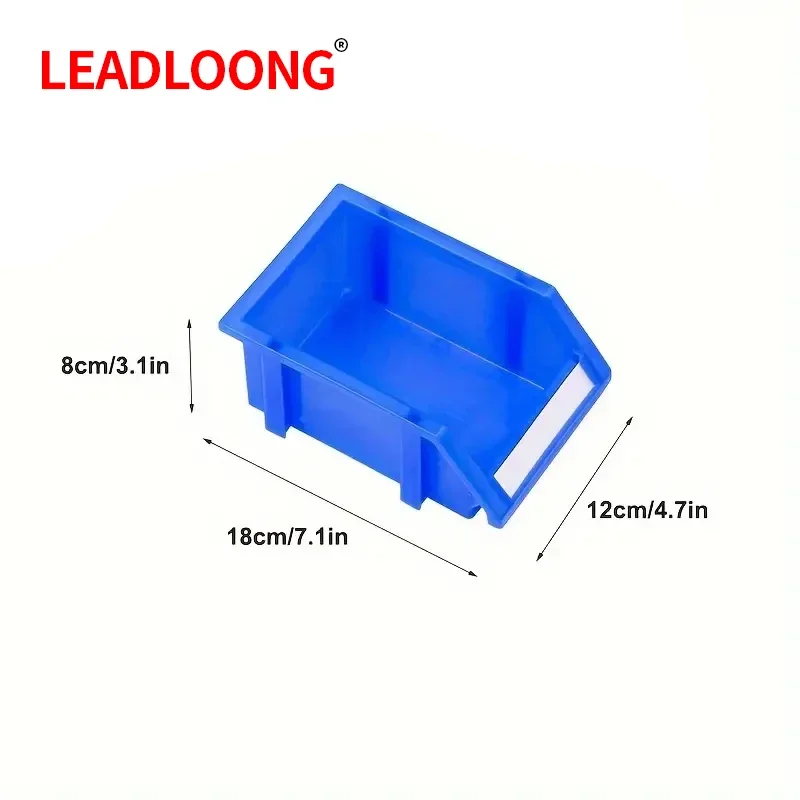 Leadloong X1 Red Color 8pcs Plastic Stackable Storage Bins 180*120*80mm/7.09*4.72*3.15in Garage Storage Box Small Parts Supplies