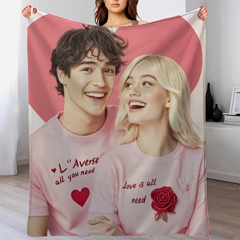 1pc Photo Customization Personalized Flannel Blanket Photo Blanket Customization Sofa Blanket, Father, Mother, Christmas, Sofa,