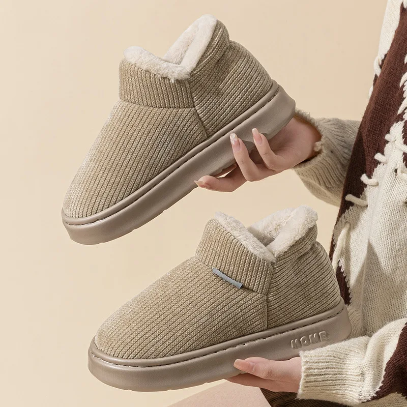 Herren-Plattformschuhe in Übergröße, EVA-Anti-Rutsch-Dicksohle, Winter-Warm-Plüsch-Hausschuhe für den Heimgebrauch, Indoor-Komfort – Detail 9