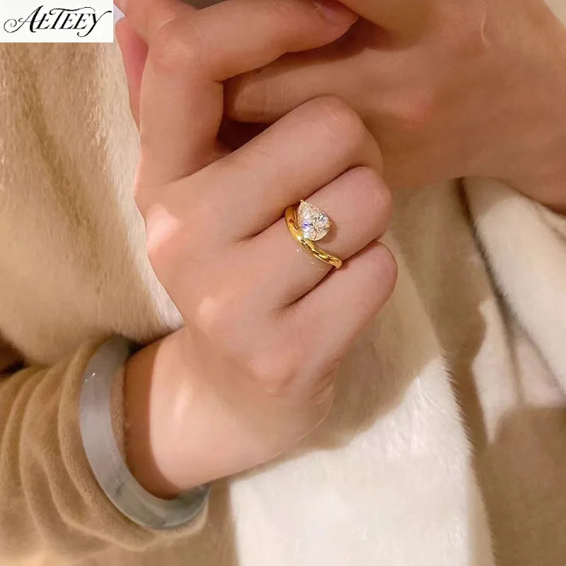 aeteey-s925-silver-teardrop-single-stone-ring-7-11mm-pear-cut-elegant-stackable-women-finger-jewelry