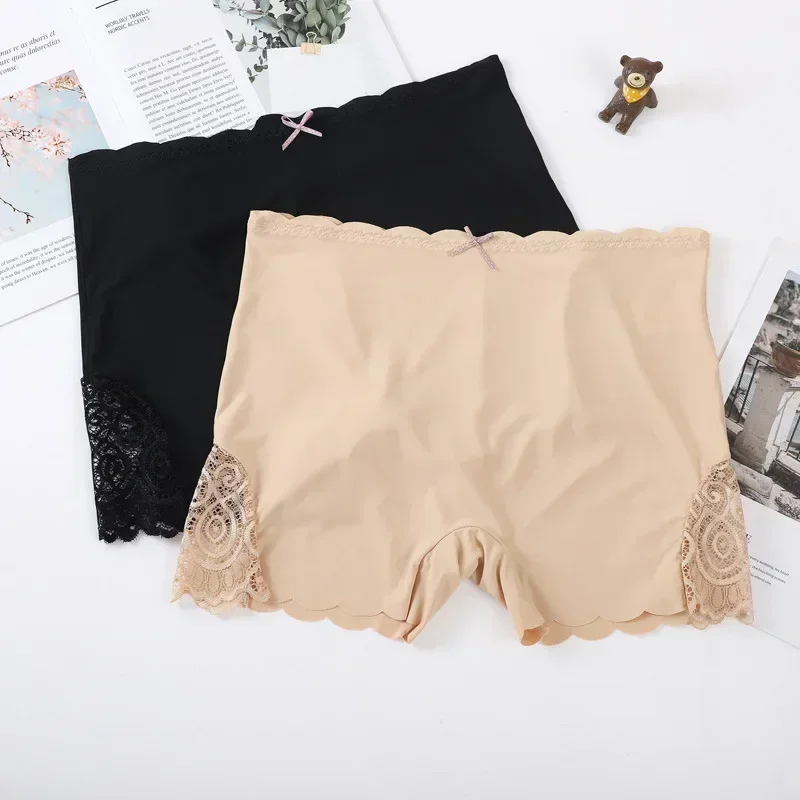 

Sexy Lace Edge Soft Seamless Safety Short Pants Summer Under Skirt Shorts Modal Ice Silk Breathable Short Tights Women Underwear