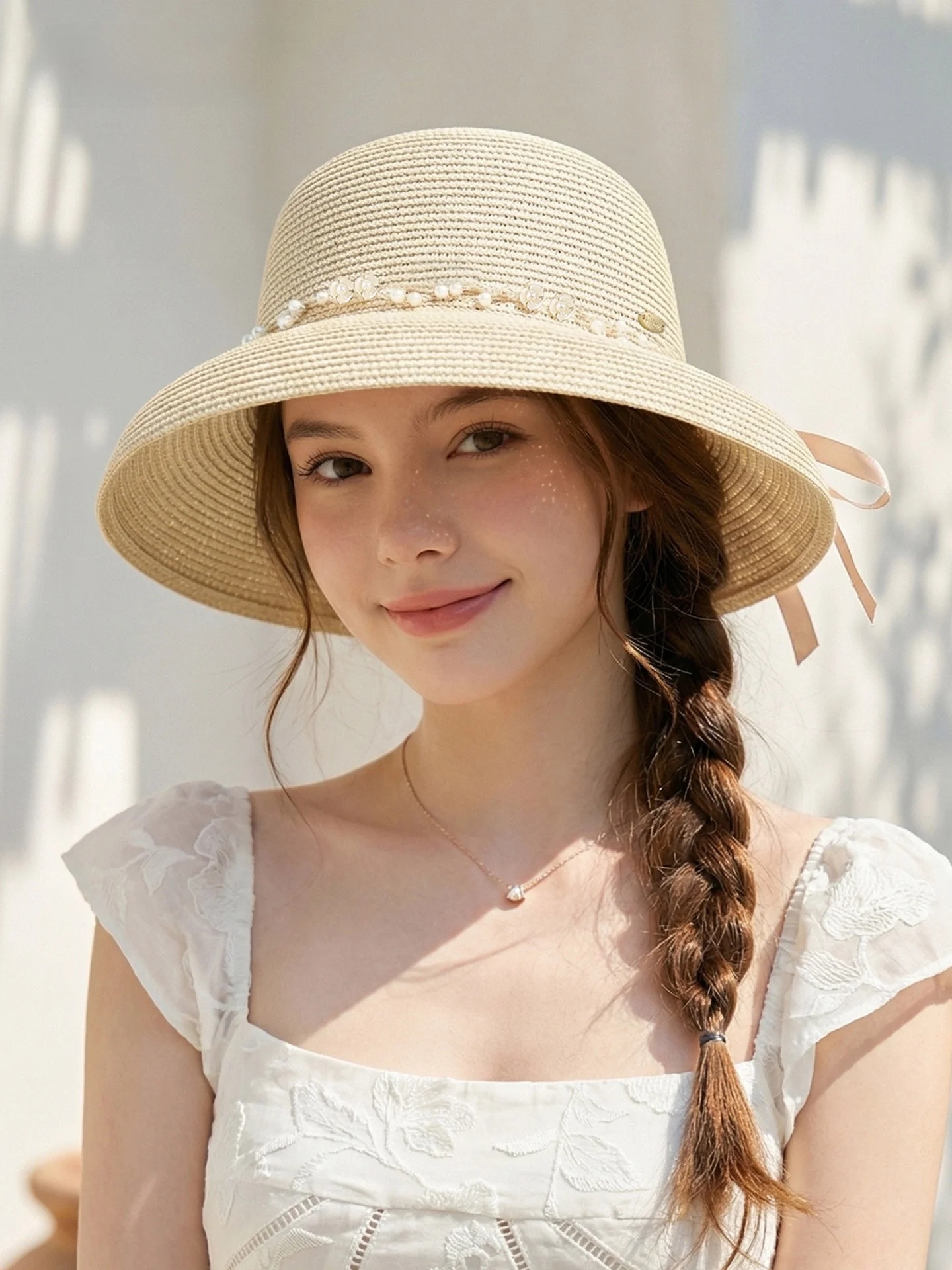 cacuss-ヘップバーンスタイルの女性の麦わら帽子夏ヴィンテージエレガントな日よけビーチ休暇顔痩せワイドつば帽子