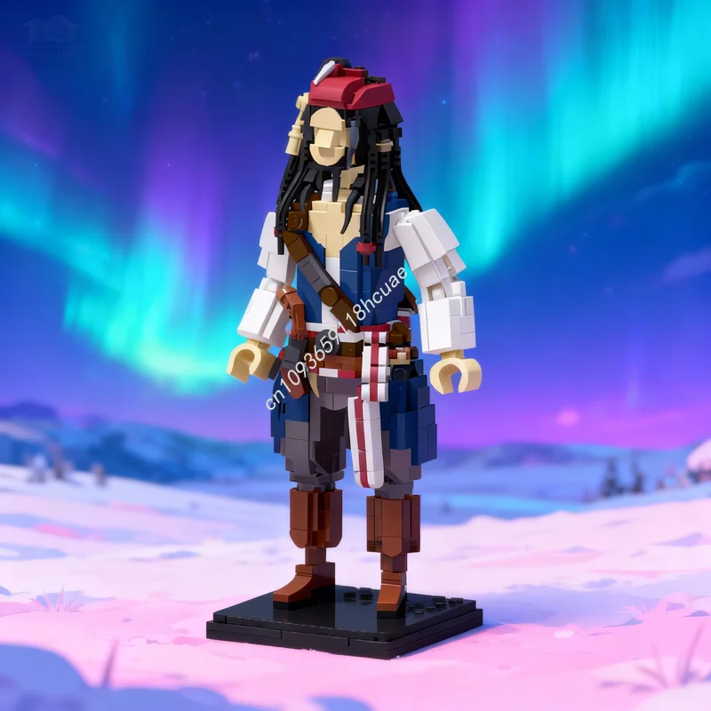 724-teiliges MOC Captain Jack Sparrow Figurine Disneieny Fluch der Karibik Modellbausatz Konstruktion Weihnachtsgeschenk Spielzeug