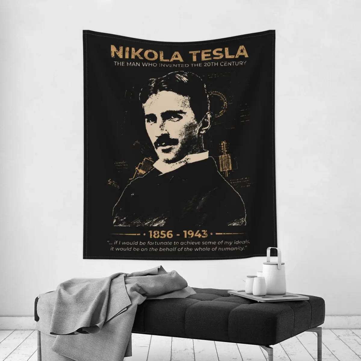 Nikola Tesla Tapestry Hippie Wall Hanging Scientists Subject Inventor Physics Engineer Room Decor Curtain Art Tapestries