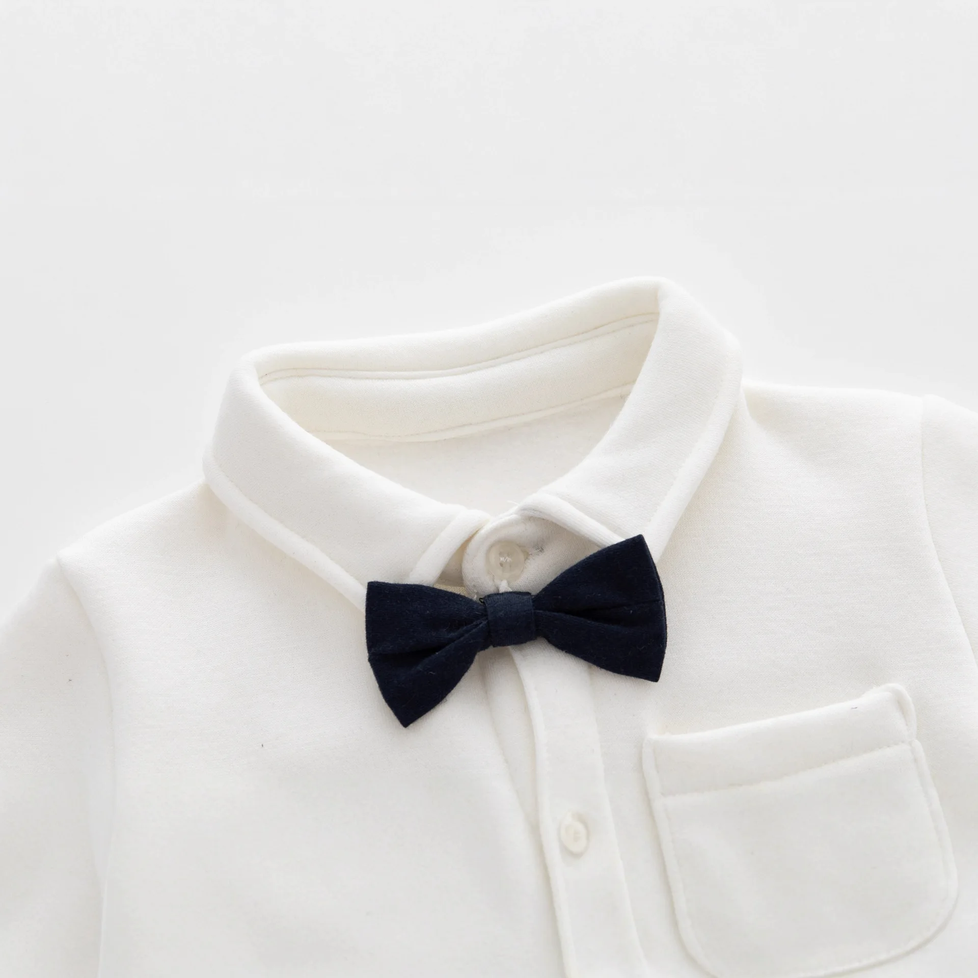Baby Boy Winter Clothes Fleece Lined Bodysuit Formal Gentleman Birthday Outfit First Year Photoshoot Romper Newborn Jumpsuit